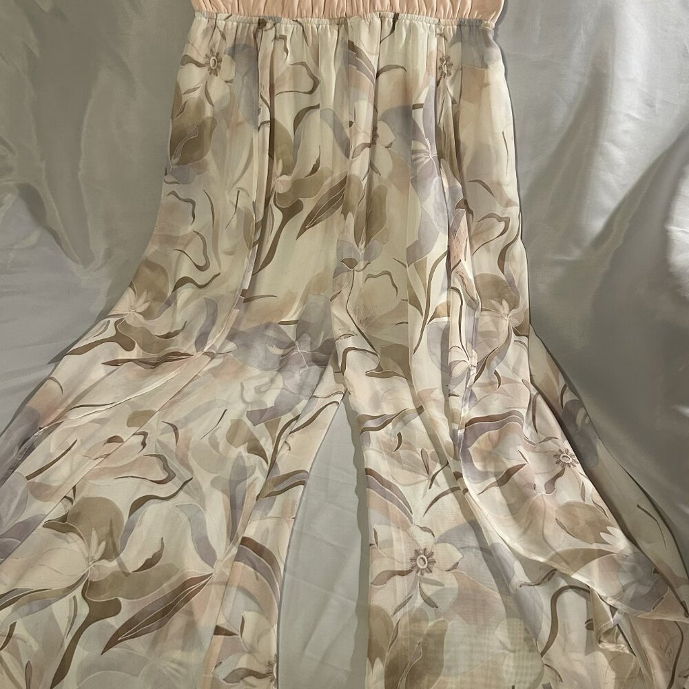 White Birch Light Pink Floral Halter Jumpsuit| XL Resortwear Boho Chic Vacation - Picture 4 of 5
